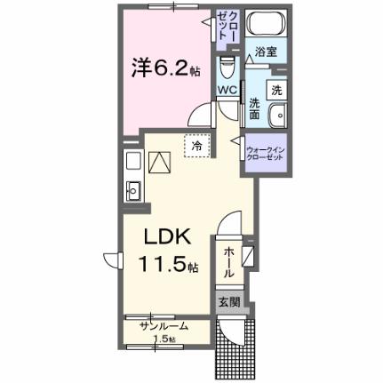 ルナソレイユ 101｜広島県福山市千代田町２丁目(賃貸アパート1LDK・1階・43.61㎡)の写真 その2