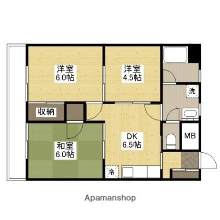 川口ハイツ 103｜広島県福山市多治米町１丁目(賃貸マンション3DK・1階・52.00㎡)の写真 その2