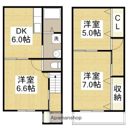 オリーブコーポラス B｜広島県福山市駅家町大字江良(賃貸アパート3DK・1階・60.60㎡)の写真 その2