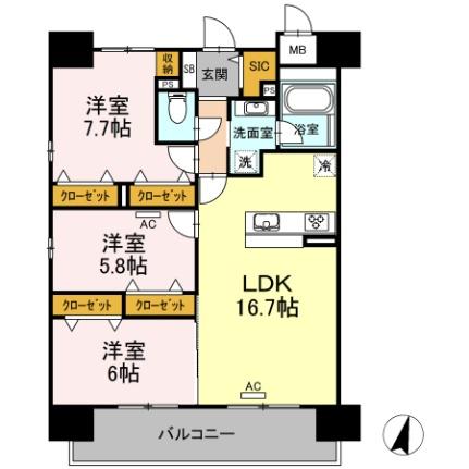 Ｓｅｒｅｎｏ光南 1002｜広島県福山市光南町３丁目(賃貸マンション3LDK・10階・79.01㎡)の写真 その2