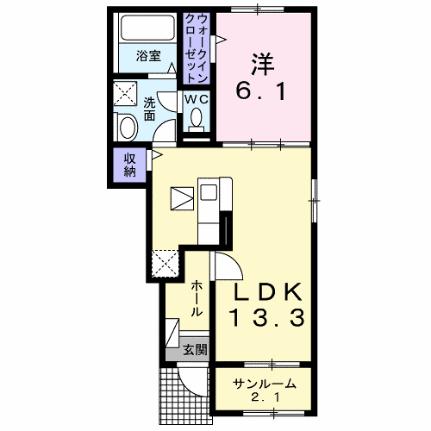 グランドール　Ｂ 103｜広島県福山市沼隈町大字草深(賃貸アパート1LDK・1階・50.01㎡)の写真 その2