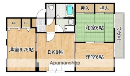 広島県広島市安佐南区大町西１丁目(賃貸アパート3DK・2階・59.59㎡)の写真 その2