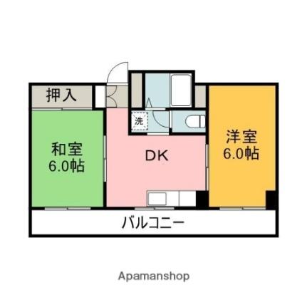 広島県広島市中区舟入幸町(賃貸マンション2DK・3階・42.00㎡)の写真 その2