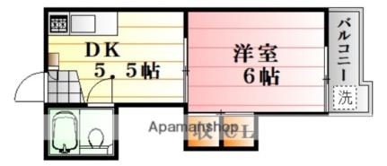 広島県広島市西区大芝３丁目(賃貸マンション1DK・3階・22.68㎡)の写真 その2