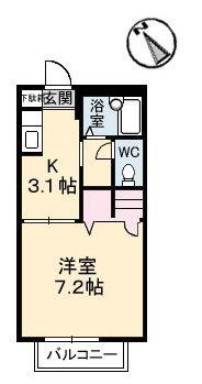 広島県広島市安佐南区川内６丁目(賃貸アパート1K・2階・24.50㎡)の写真 その2