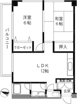 広島県広島市東区曙２丁目(賃貸マンション2LDK・3階・51.84㎡)の写真 その2