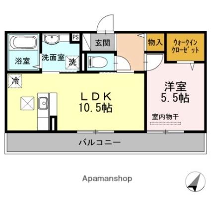 セントラルタウンコートＡ 202｜広島県東広島市西条中央７丁目(賃貸アパート1LDK・2階・41.75㎡)の写真 その2