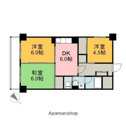広島県広島市中区富士見町(賃貸マンション3LDK・5階・55.00㎡)の写真 その2