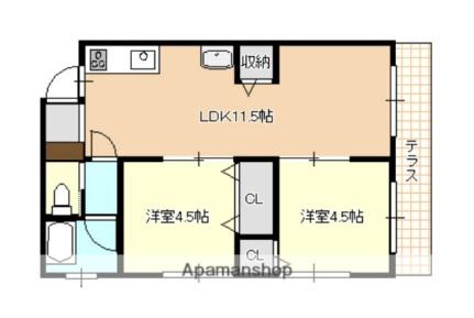 中八木ビル 102｜広島県広島市安佐南区八木９丁目(賃貸マンション2LDK・1階・42.48㎡)の写真 その2