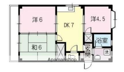 広島県広島市南区出汐１丁目(賃貸マンション3DK・3階・42.60㎡)の写真 その2