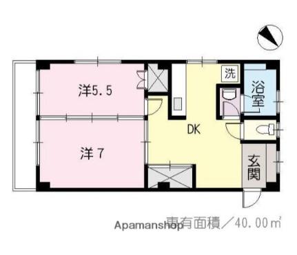 引地ビル 302｜広島県広島市南区出汐１丁目(賃貸マンション2DK・3階・40.00㎡)の写真 その2