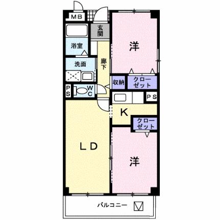 ラ．コスモス 301｜広島県広島市東区福田４丁目(賃貸マンション2LDK・3階・56.89㎡)の写真 その2