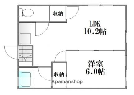 松島荘 102｜広島県広島市西区観音新町３丁目(賃貸アパート1LDK・1階・34.80㎡)の写真 その2