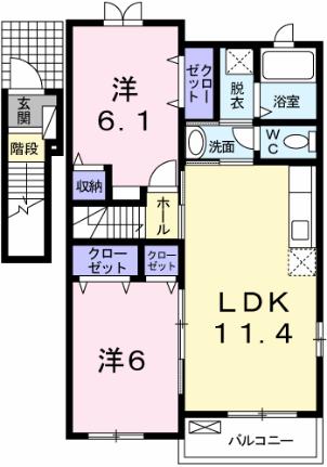 エテルノ・アロッジオ壱番館 201｜広島県広島市東区福田８丁目(賃貸アパート2LDK・2階・57.07㎡)の写真 その2