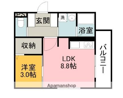 ホスタ光ヶ丘 ｜広島県広島市東区光が丘(賃貸アパート1LDK・2階・32.80㎡)の写真 その2