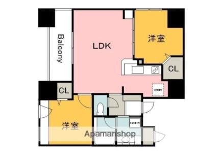 Ｈａｐｐｉｎｅｓｓ白島 801｜広島県広島市中区東白島町(賃貸マンション2LDK・8階・58.70㎡)の写真 その2