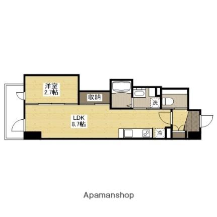 月光舟入川口町 803｜広島県広島市中区舟入川口町(賃貸マンション1LDK・8階・28.28㎡)の写真 その2