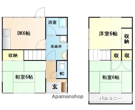 岡本貸家Ｂ 1｜広島県広島市安佐南区長束５丁目(賃貸一戸建3DK・1階・63.17㎡)の写真 その2