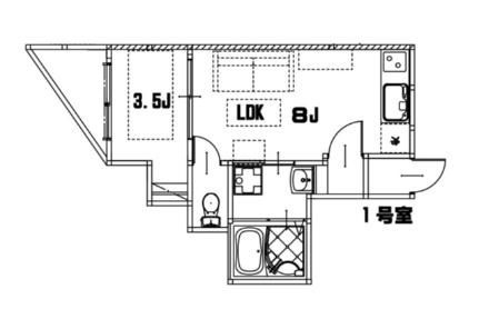 リノリノアパートメント千田 301号室 ｜ 広島県広島市中区南千田西町（賃貸アパート1LDK・3階・26.47㎡） その2