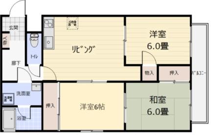 ヒルズ上幟町 403号室｜広島県広島市中区上幟町(賃貸マンション3DK・4階・66.15㎡)の写真 その2