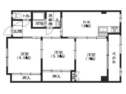 仲野マンション 101号室｜広島県広島市安佐南区八木３丁目(賃貸マンション3DK・1階・68.80㎡)の写真 その2