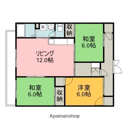 川口マンションII 204｜広島県広島市東区戸坂千足１丁目(賃貸マンション3LDK・2階・65.09㎡)の写真 その2