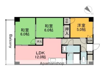 ビラバロンI 402｜広島県広島市安佐南区八木１丁目(賃貸マンション3LDK・4階・65.20㎡)の写真 その2