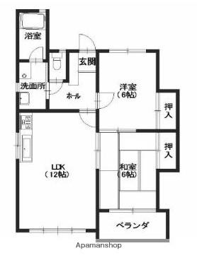 第3山下ビル 302｜広島県広島市安佐南区山本２丁目(賃貸マンション2LDK・3階・53.83㎡)の写真 その2