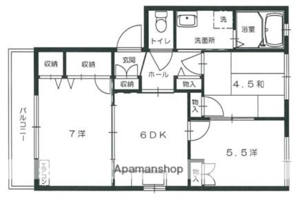 フィールドエッヂＣ棟 201｜広島県広島市安佐南区東野１丁目(賃貸アパート3DK・2階・53.00㎡)の写真 その2