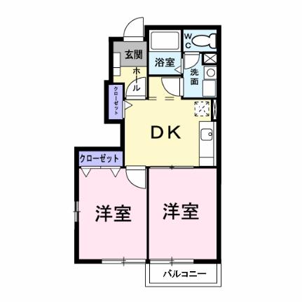 フィオーレ・Ｉ 104｜広島県広島市安佐南区長楽寺１丁目(賃貸アパート2DK・1階・42.77㎡)の写真 その2