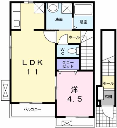 ディアーフラット安中央 201｜広島県広島市安佐南区上安２丁目(賃貸アパート1LDK・2階・40.50㎡)の写真 その2