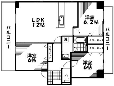 ヴィラージュ緑井 0906｜広島県広島市安佐南区緑井１丁目(賃貸マンション3LDK・9階・76.28㎡)の写真 その2