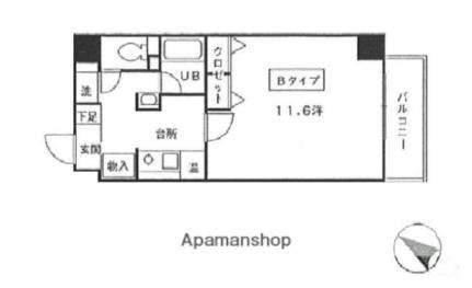 広島県広島市中区富士見町(賃貸マンション1K・11階・34.78㎡)の写真 その2