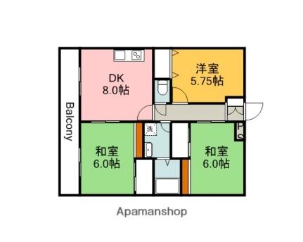 フルーベ庚午 404｜広島県広島市西区庚午北４丁目(賃貸マンション3DK・4階・61.42㎡)の写真 その2