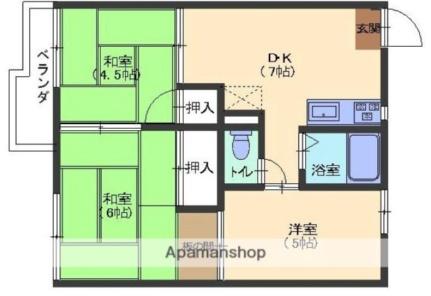 金本アパート ｜広島県広島市佐伯区利松１丁目(賃貸アパート3DK・2階・42.36㎡)の写真 その2