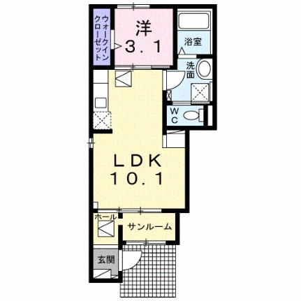 グロース　ブルーメ　城山 101｜広島県広島市佐伯区城山２丁目(賃貸アパート1LDK・1階・36.25㎡)の写真 その2