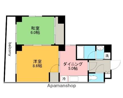 ヴァンサンク堺町 801｜広島県広島市中区堺町１丁目(賃貸マンション2K・8階・46.25㎡)の写真 その2