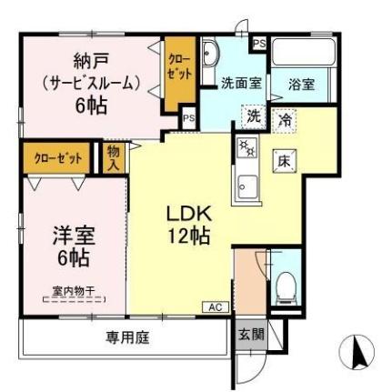 広島県広島市南区南大河町（賃貸アパート1LDK・1階・59.07㎡） その2