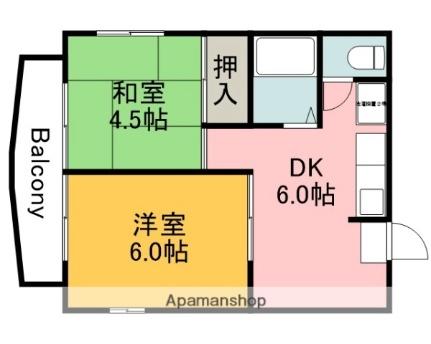 広島セントラルビル 302｜広島県広島市中区東白島町(賃貸マンション2DK・3階・38.19㎡)の写真 その2