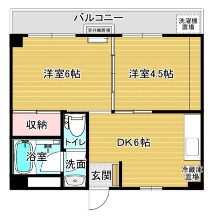 第2内野ビル 202号室｜広島県広島市南区翠４丁目(賃貸マンション2DK・2階・36.50㎡)の写真 その2