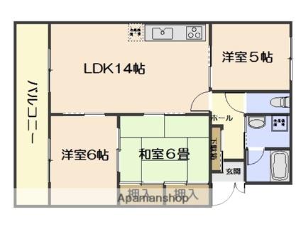 マンション美咲 301｜広島県広島市中区江波東１丁目(賃貸マンション3LDK・3階・65.00㎡)の写真 その2