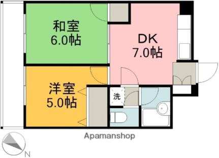 笹尾ビル 402｜広島県広島市中区宝町(賃貸マンション2DK・4階・42.37㎡)の写真 その2