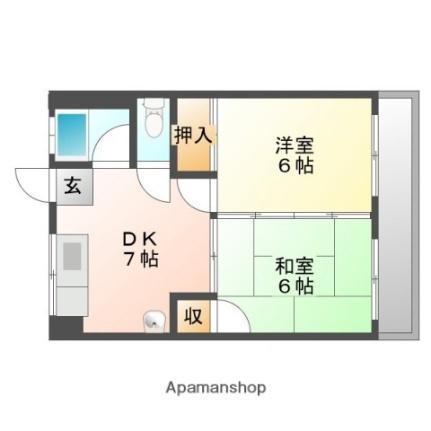 コーポ大本 403｜広島県広島市西区南観音８丁目(賃貸マンション2DK・4階・36.30㎡)の写真 その2