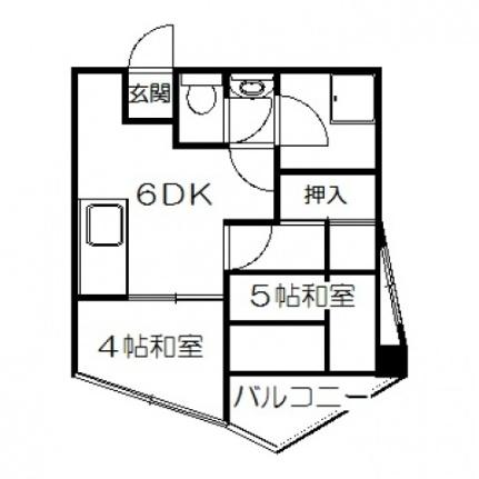 東白ビル 302号室｜広島県広島市中区東白島町(賃貸マンション2DK・3階・32.21㎡)の写真 その2