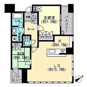 ザ・広島タワー 608｜広島県広島市東区若草町(賃貸マンション2LDK・6階・70.12㎡)の写真 その2