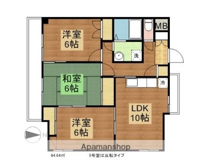 パークハイム中央 305｜広島県東広島市西条中央８丁目(賃貸マンション3LDK・3階・64.73㎡)の写真 その2