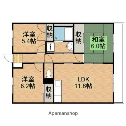 広島県広島市安芸区矢野南５丁目(賃貸マンション3LDK・2階・65.03㎡)の写真 その2