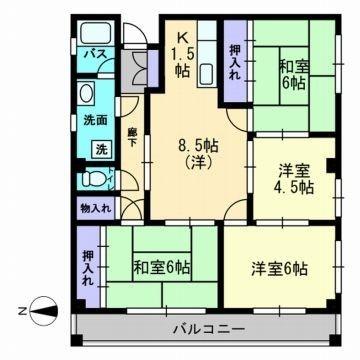 広島県広島市南区東雲２丁目(賃貸マンション4LDK・3階・68.21㎡)の写真 その2