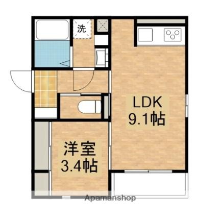 広島県安芸郡海田町曙町(賃貸アパート1LDK・1階・32.82㎡)の写真 その2