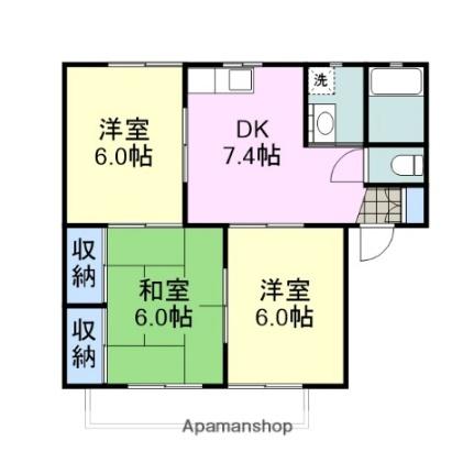 メゾンヒロモトＢ棟 101｜山口県岩国市今津町４丁目(賃貸アパート3DK・1階・56.46㎡)の写真 その2